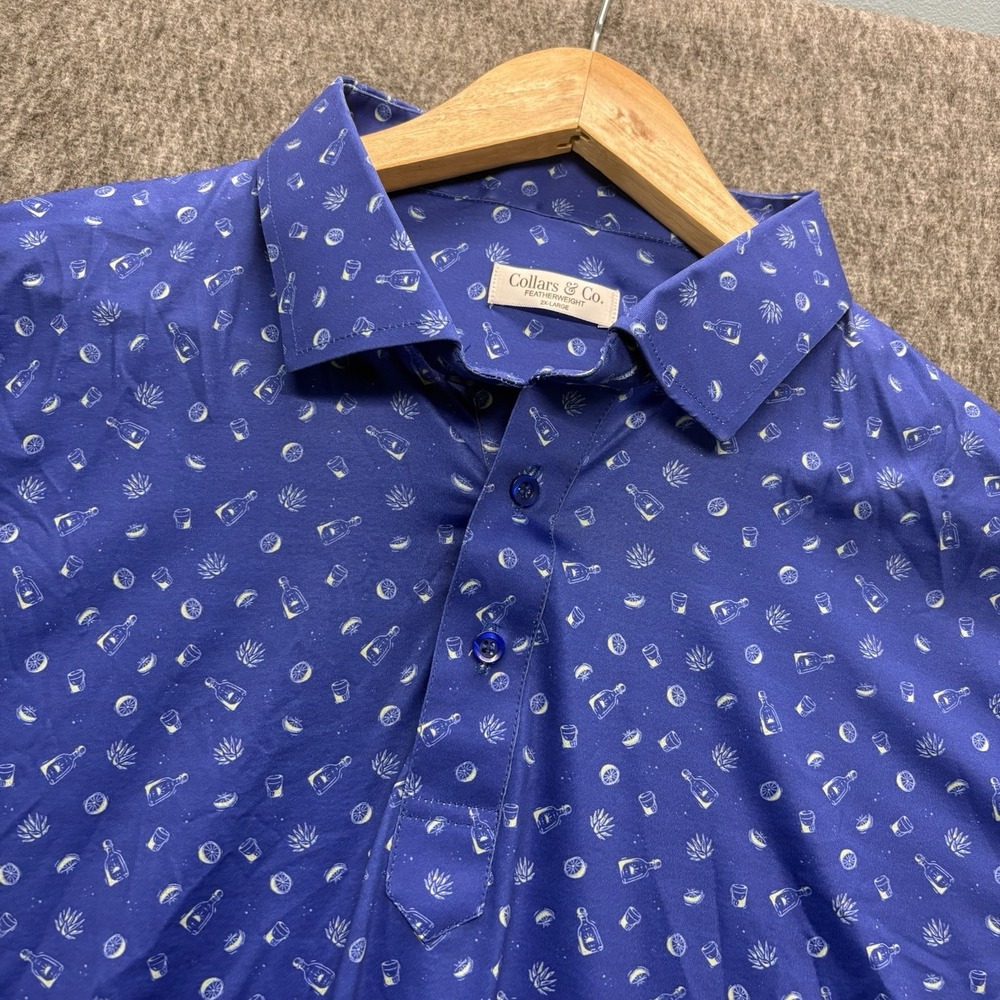 Collars and Co Mens 2XLFeatherweight Relaxed Shirt Dress Collar Polo Tequila